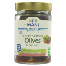OLIVES - MIXED WITH CHILLI & HERBS (Mani) 205g
