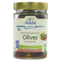 OLIVES - MIXED WITH CHILLI & HERBS (Mani) 205g